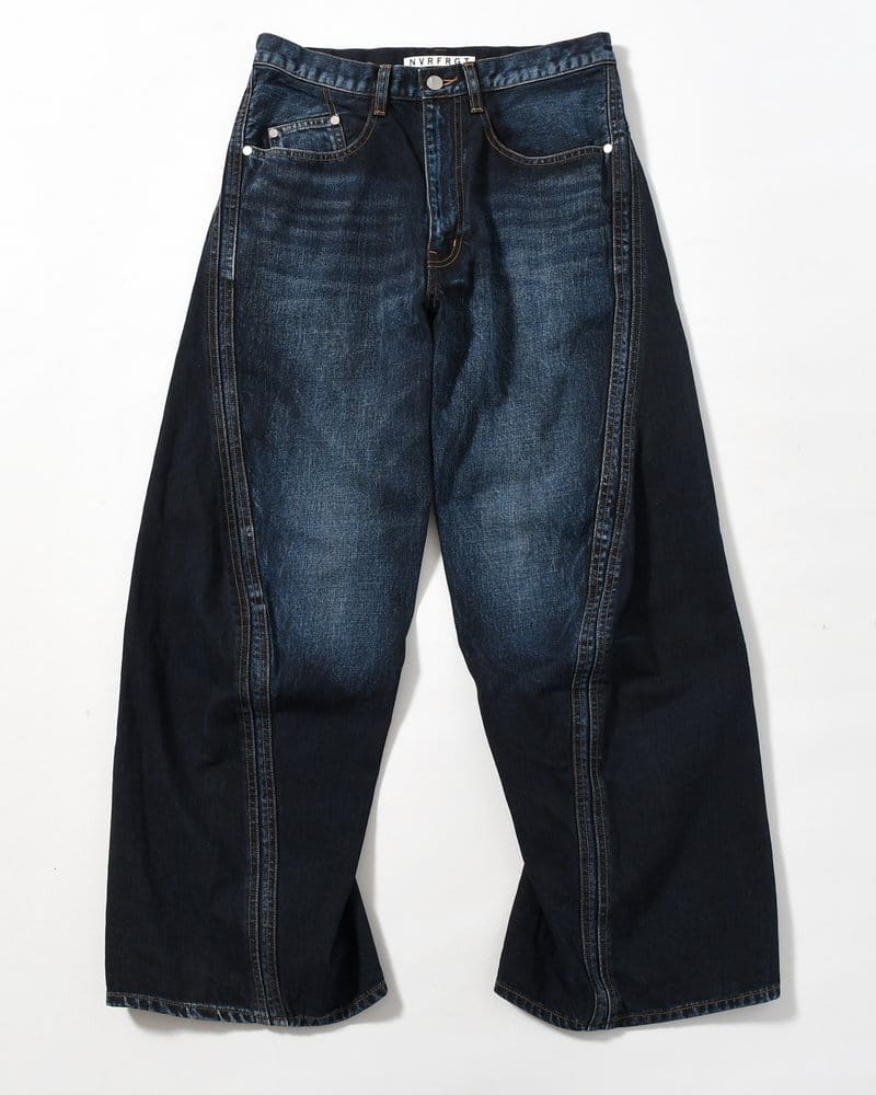 NVRFRGT  3D TWISTED WIDE LEG JEANS -DARK FADED INDIGO- DARK FADED INDIGO 1
