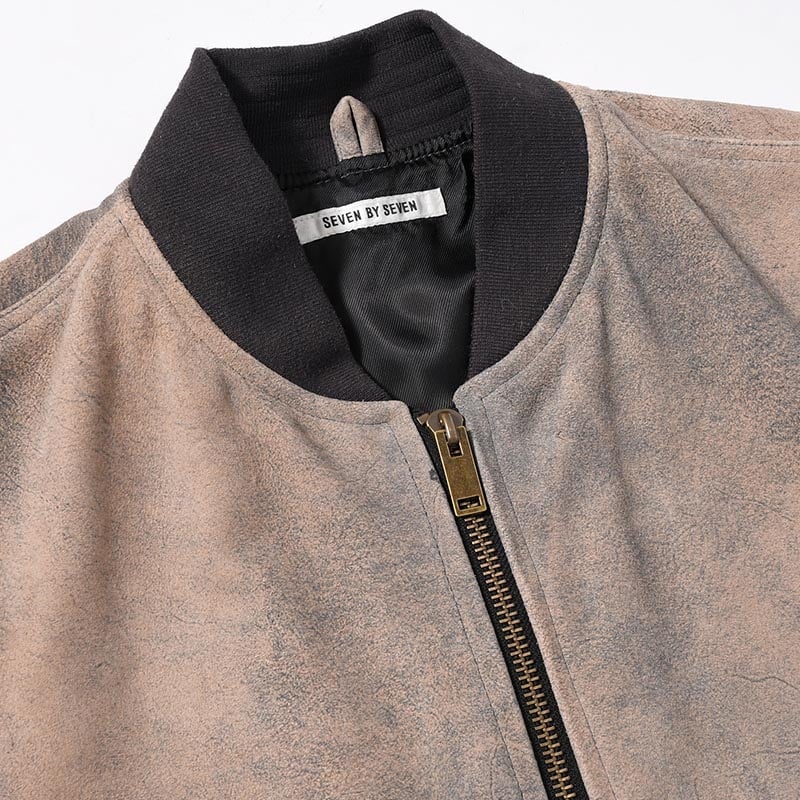 SEVEN BY SEVEN  LEATHER WORK VEST Goat suede Antique finish GRAY S