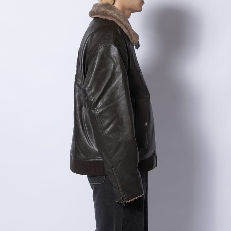 HIGH-GATE  REVERSIBLE FAKE MOUTON CHARCOAL 1