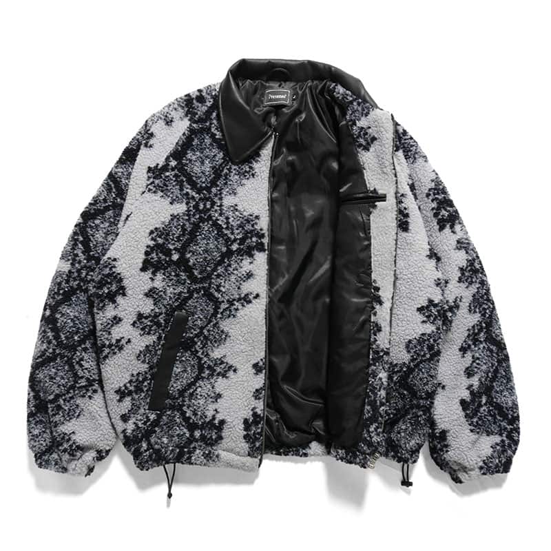 Pretense  Python Pattern Boa Jacket GREIGE M