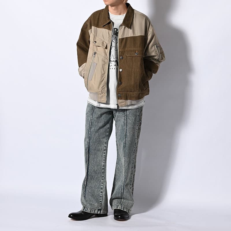 HIGH-GATE  REBUILD MA-1 TRUCKER JACKET KHAKI 1