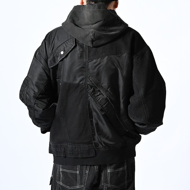 HIGH-GATE  REBUILD MA-1 TRUCKER JACKET BLACK 1