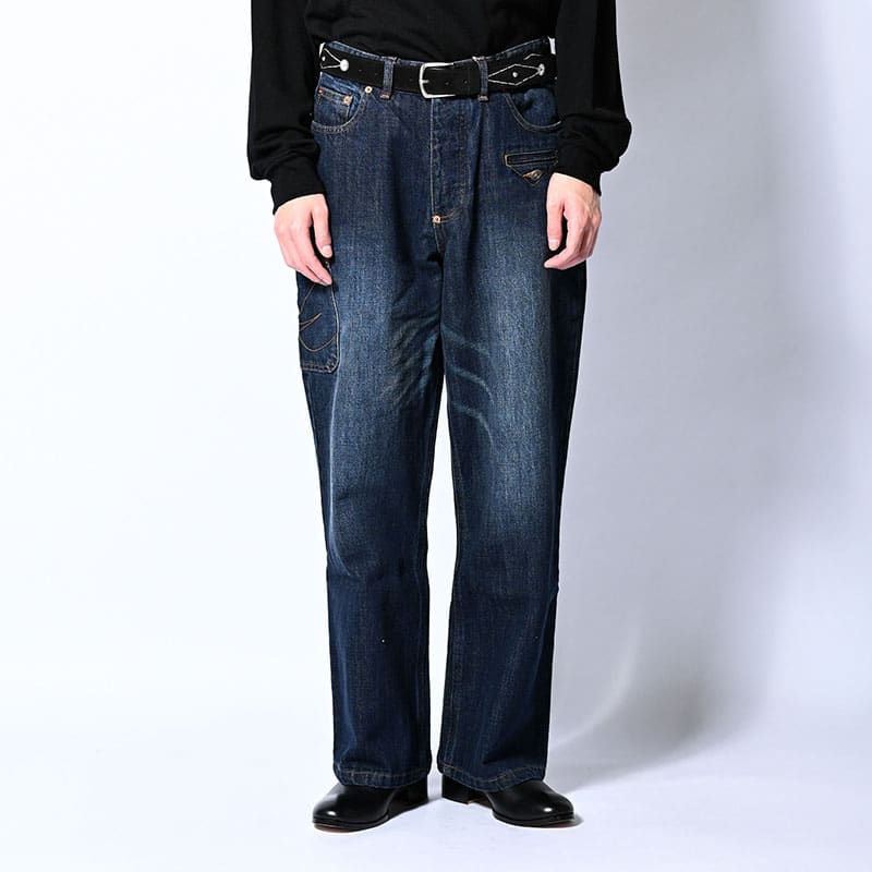 KOOI  IRREGULAR BOYS DENIM PANTS INDIGO 1