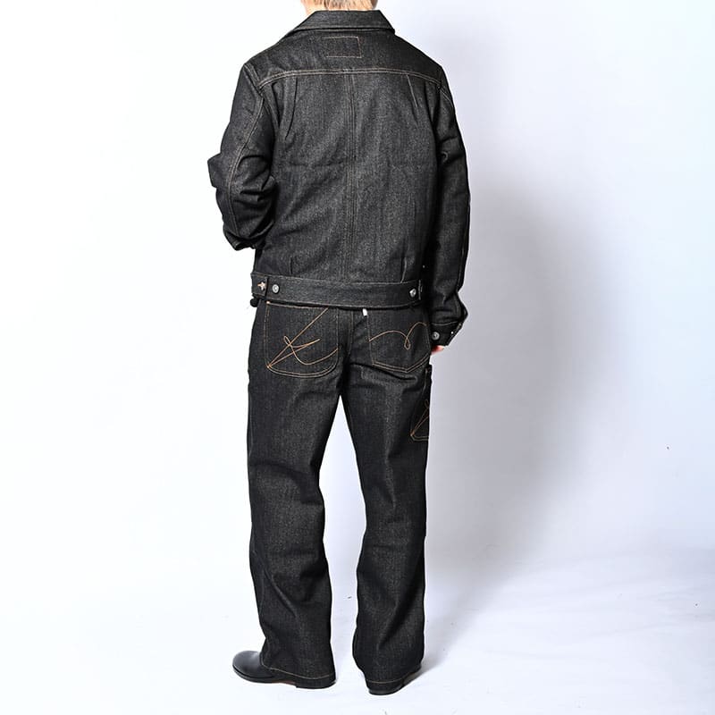 KOOI  IRREGULAR BOYS DENIM PANTS BLACK 1