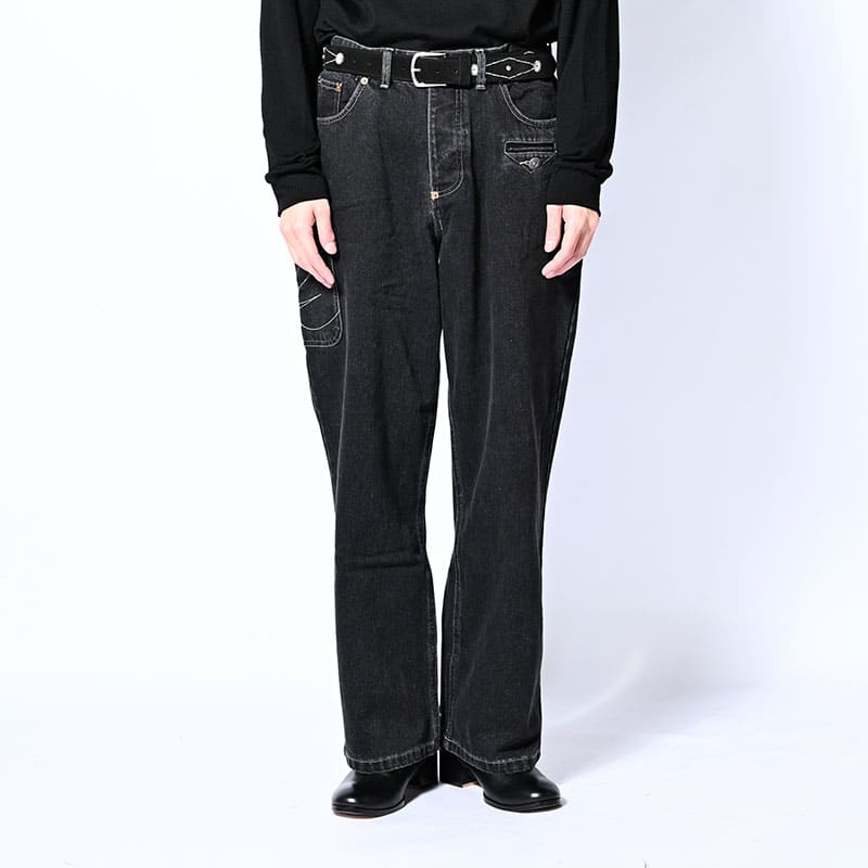 KOOI  IRREGULAR BOYS DENIM PANTS W.BLACK 1