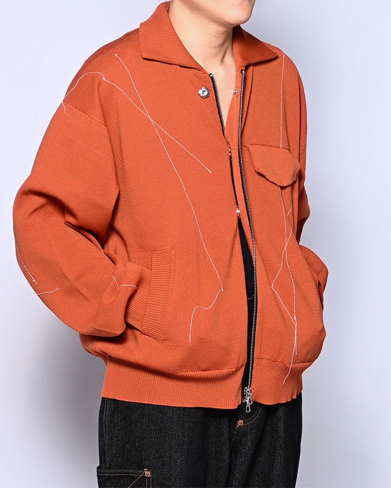 KOOI  STITCH KNIT BLOUSON ORANGE 1