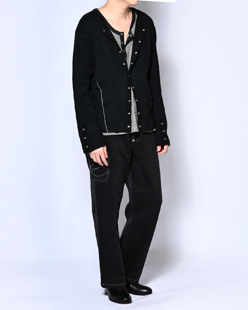 Robert P. Miller×KOOI  STITCH PANEL RIBBED TANKTOP -BLACK- BLACK 1