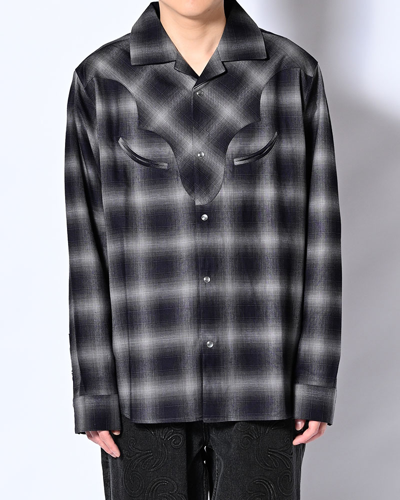 KOOI  INDIGO CHECK WESTERN SHIRTS -BLACK- BLACK 1