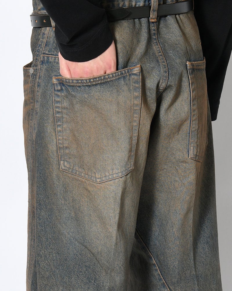 NVRFRGT  3D TWISTED WIDE LEG JEANS -MUD FADED INDIGO- MUD FADED INDIGO 1