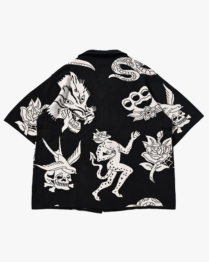 HIGH-GATE  OUTLAW KNIT SHIRT -BLACK- BLACK 1