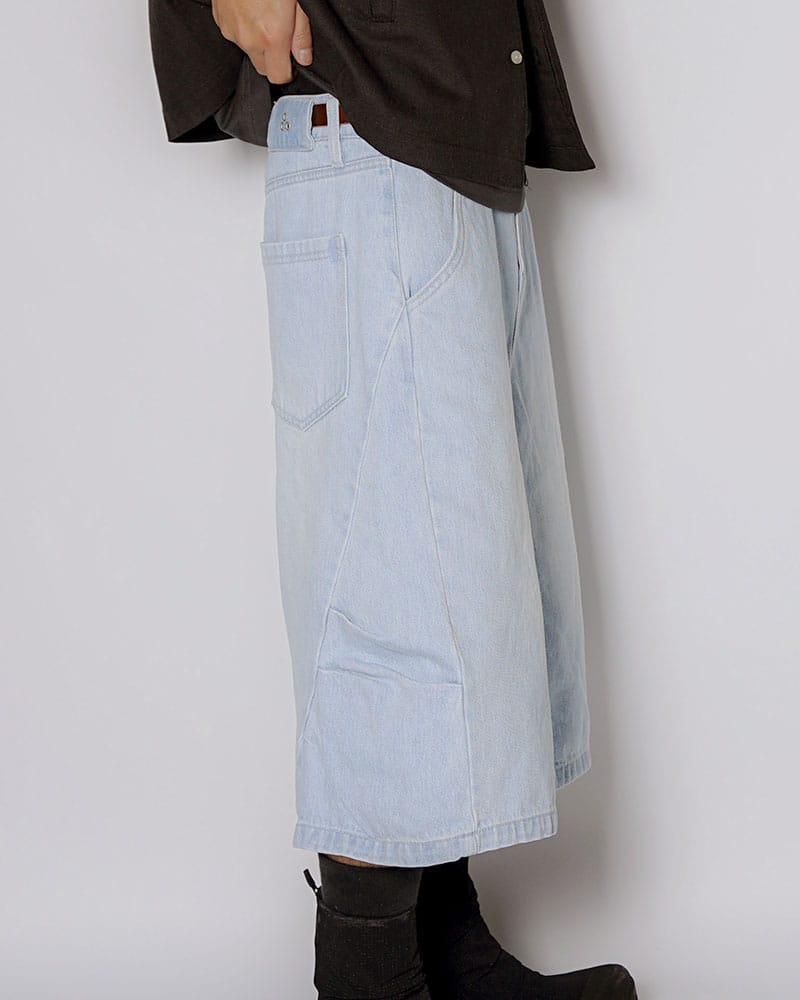 CONTE STRUT  3D DENIM HALF PANTS -L.INDIGO- L.INDIGO M