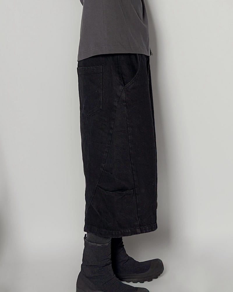 CONTE STRUT  3D DENIM HALF PANTS -BLACK- BLACK M