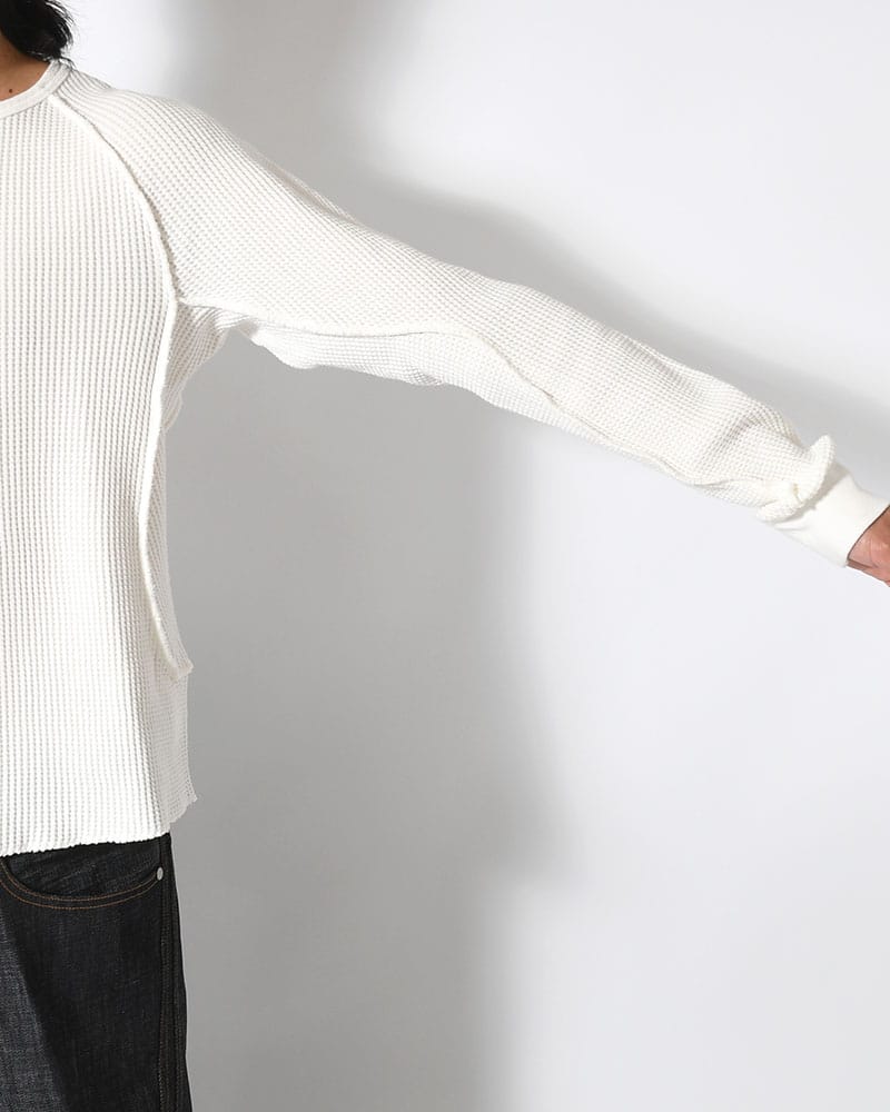 NVRFRGT  WAFFLE THERMAL LONG SLEEVE T-SHIRT -WHITE- WHITE 1