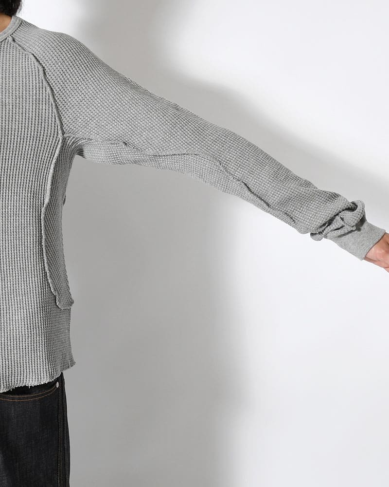 NVRFRGT  WAFFLE THERMAL LONG SLEEVE T-SHIRT -H.GREY- H.GREY 1