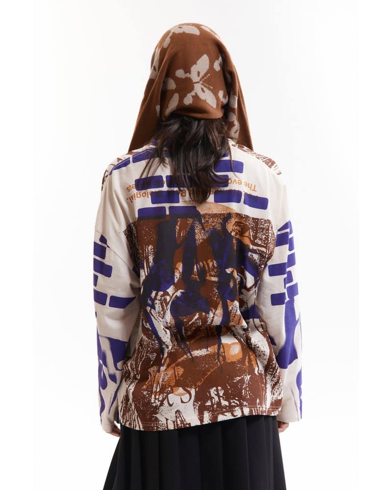 Perks And Mini  KALEIDOSCOPE BONNET SCARF -BROWN- BROWN ONE SIZE