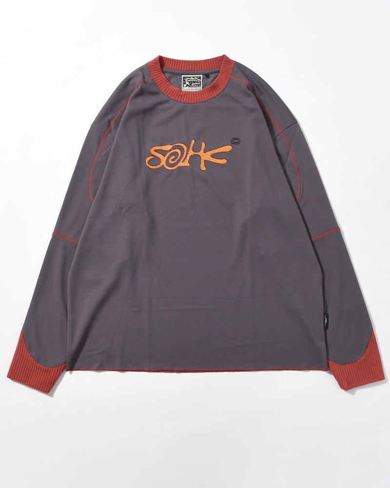 SOMEWHERE OUTSIDE HIKING COMPANY  SOHC LOGO EMBROIDERY L/SL -CHARCOAL CHARCOAL L