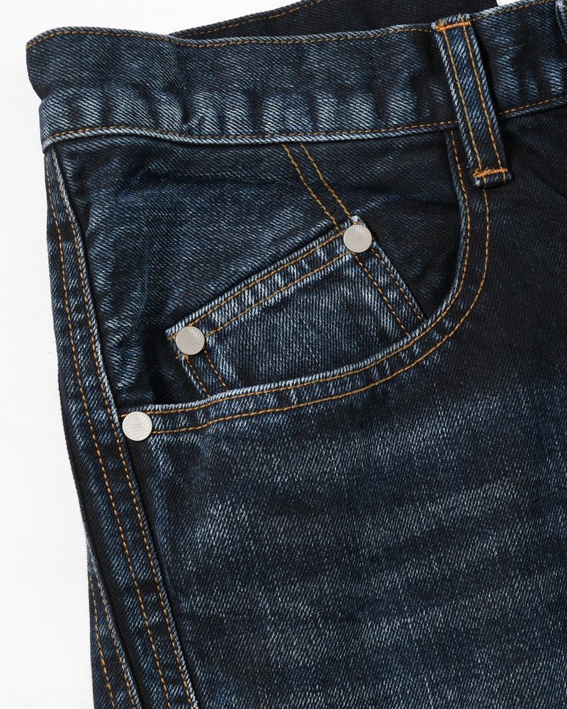 NVRFRGT  3D TWISTED WIDE LEG JEANS -DARK FADED INDIGO- DARK FADED INDIGO 1