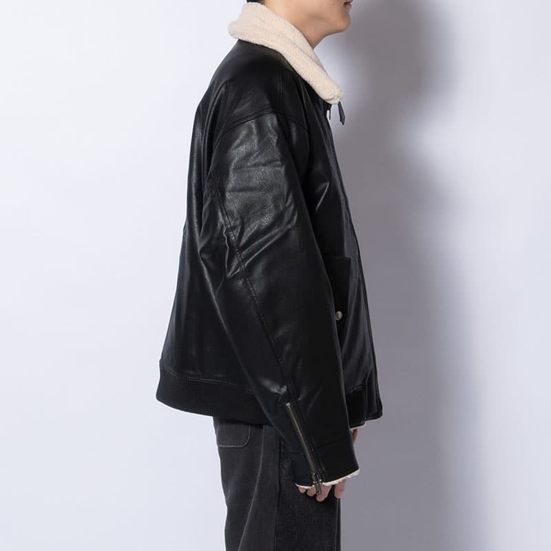 HIGH-GATE  REVERSIBLE FAKE MOUTON BLACK 1