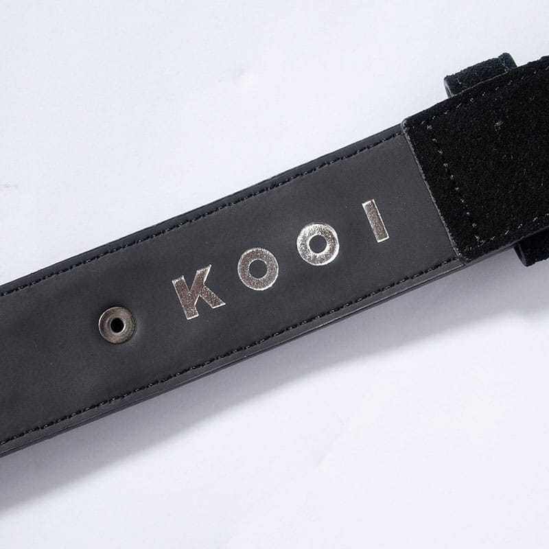 KOOI  STITCH WORK SUEDE BELT BLACK ONE SIZE
