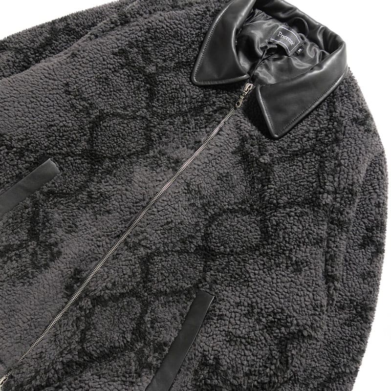 Pretense  Python Pattern Boa Jacket CHARCOAL M