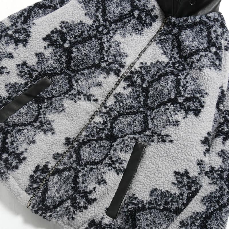 Pretense  Python Pattern Boa Jacket GREIGE M