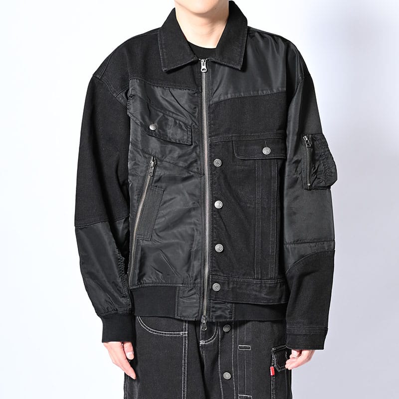 HIGH-GATE  REBUILD MA-1 TRUCKER JACKET BLACK 1