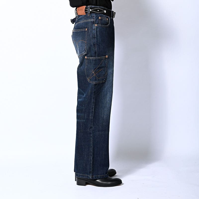KOOI  IRREGULAR BOYS DENIM PANTS INDIGO 1