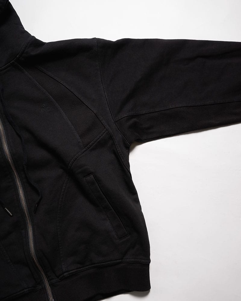 CONTE STRUT  RIB-PANEL ZIP HOODIE SUMI M