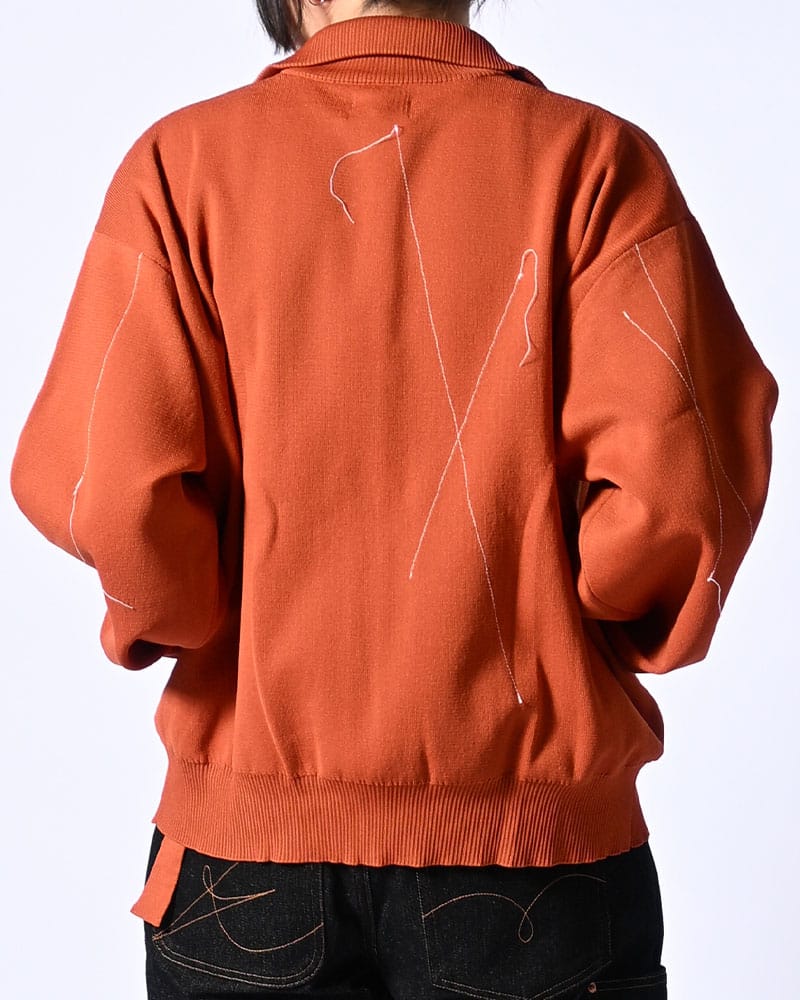 KOOI  STITCH KNIT BLOUSON ORANGE 1