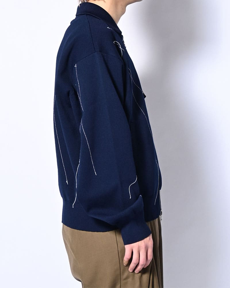 KOOI  STITCH KNIT BLOUSON NAVY 1