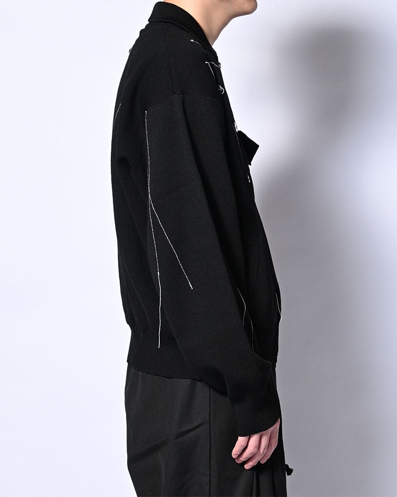 KOOI  STITCH KNIT BLOUSON BLACK 1