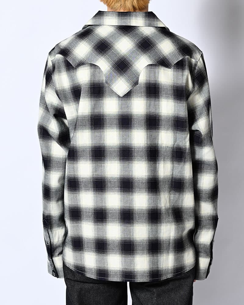 KOOI  INDIGO CHECK WESTERN SHIRTS  -WHITE- WHITE 1