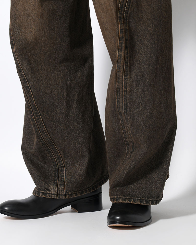 NVRFRGT  3D TWISTED WIDE LEG JEANS -MUD FADED BLACK- MUD FADED BLACK 1