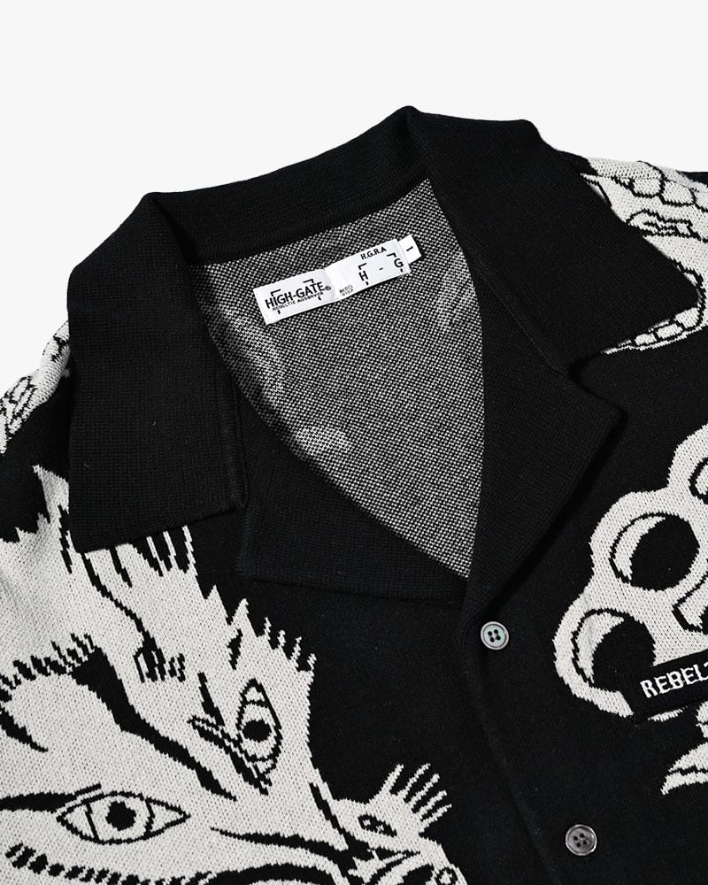 HIGH-GATE  OUTLAW KNIT SHIRT -BLACK- BLACK 1