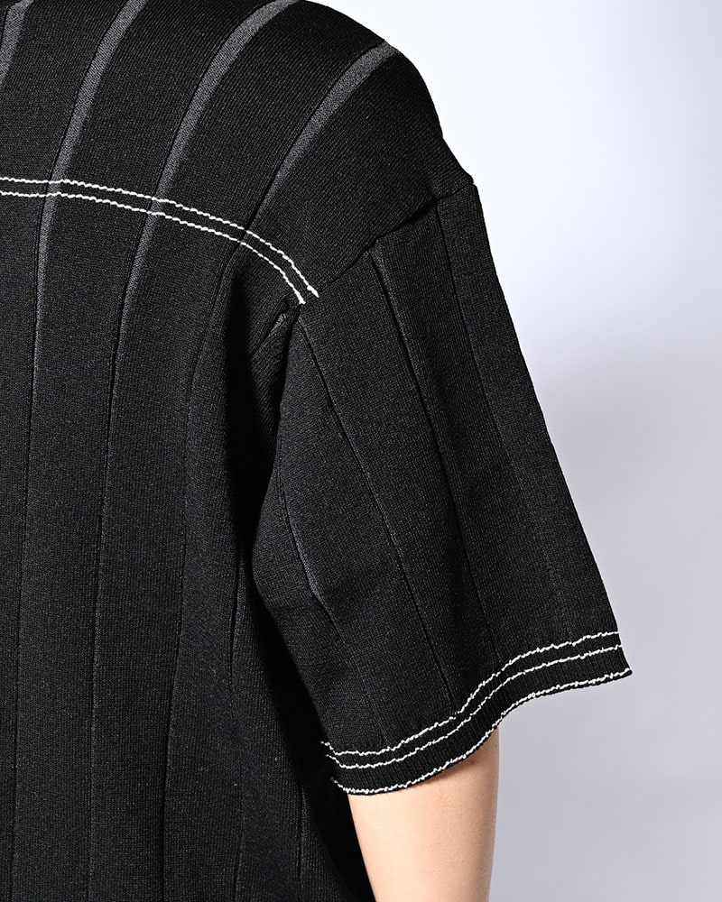 KOOI  CLASSIC RIB KNIT SHIRT -BLACK- BLACK 1