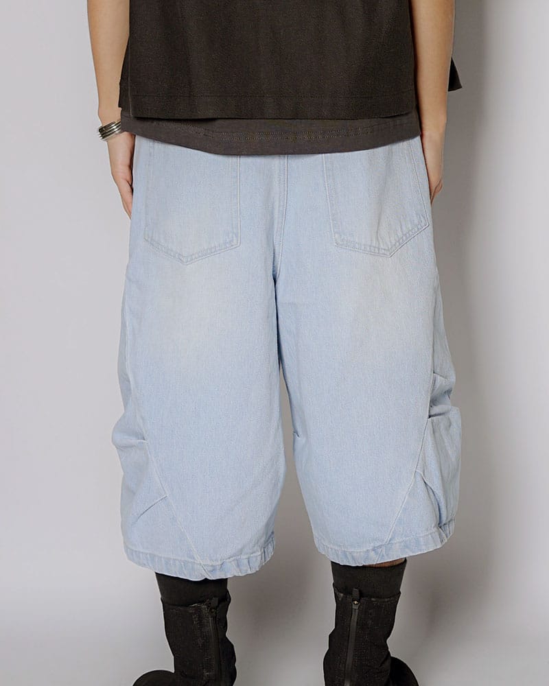 CONTE STRUT  3D DENIM HALF PANTS -L.INDIGO- L.INDIGO M