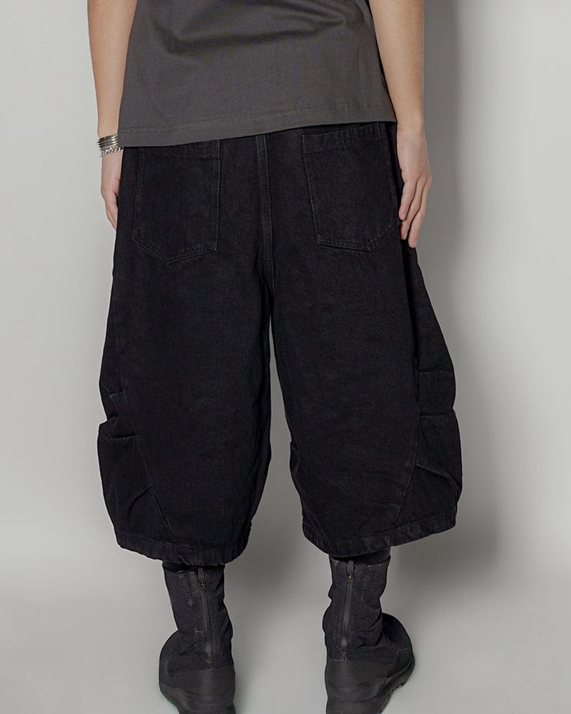CONTE STRUT  3D DENIM HALF PANTS -BLACK- BLACK M