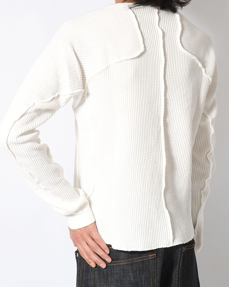 NVRFRGT  WAFFLE THERMAL LONG SLEEVE T-SHIRT -WHITE- WHITE 1