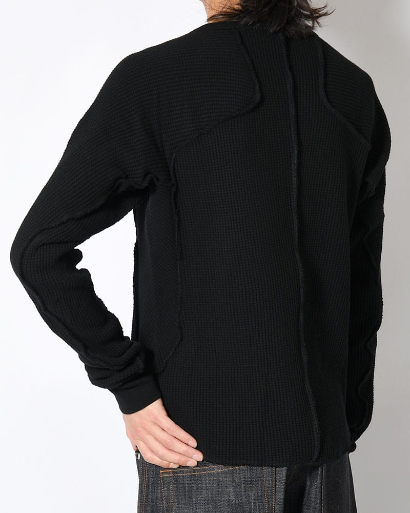 NVRFRGT  WAFFLE THERMAL LONG SLEEVE T-SHIRT -BLACK- BLACK 1