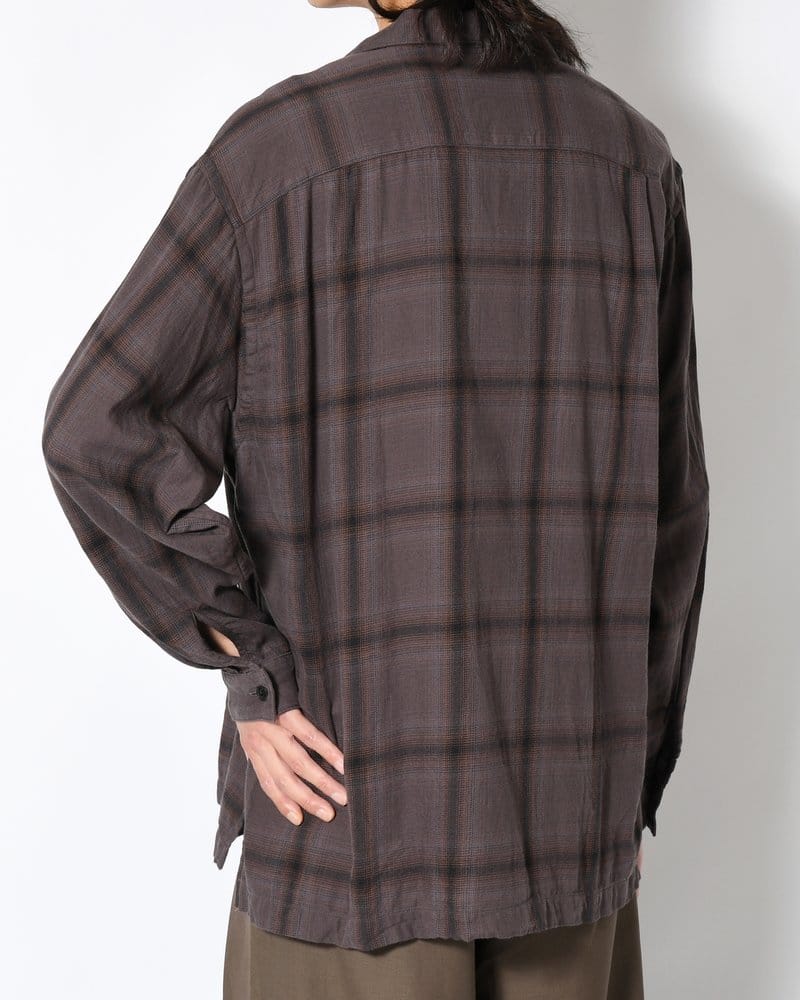 ANEI  IMI SHIRT PLAID -CHARCOAL PLAID- CHARCOAL PLAID 2