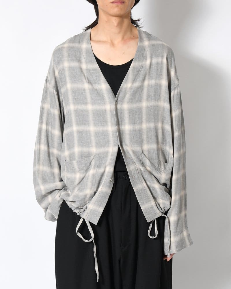 ANEI  F.E CARDIGAN PLAID -H.GREY PLAID- H.GREY PLAID 2