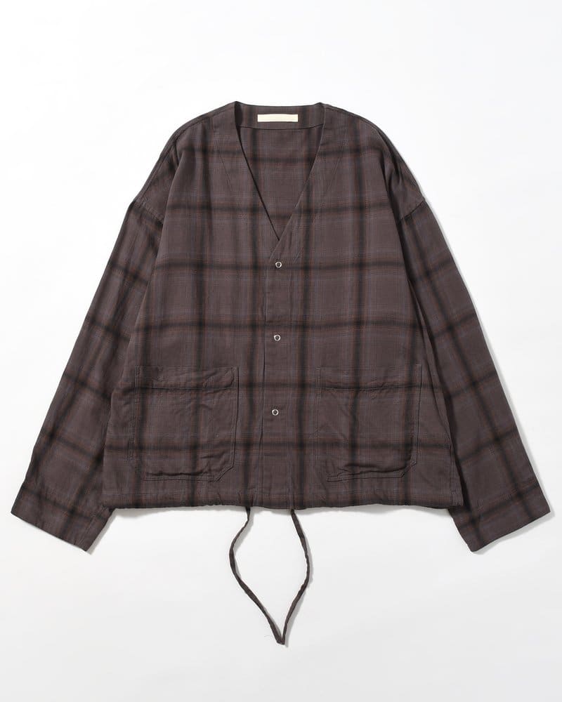 ANEI  F.E CARDIGAN PLAID -CHARCOAL PLAID- CHARCOAL PLAID 2