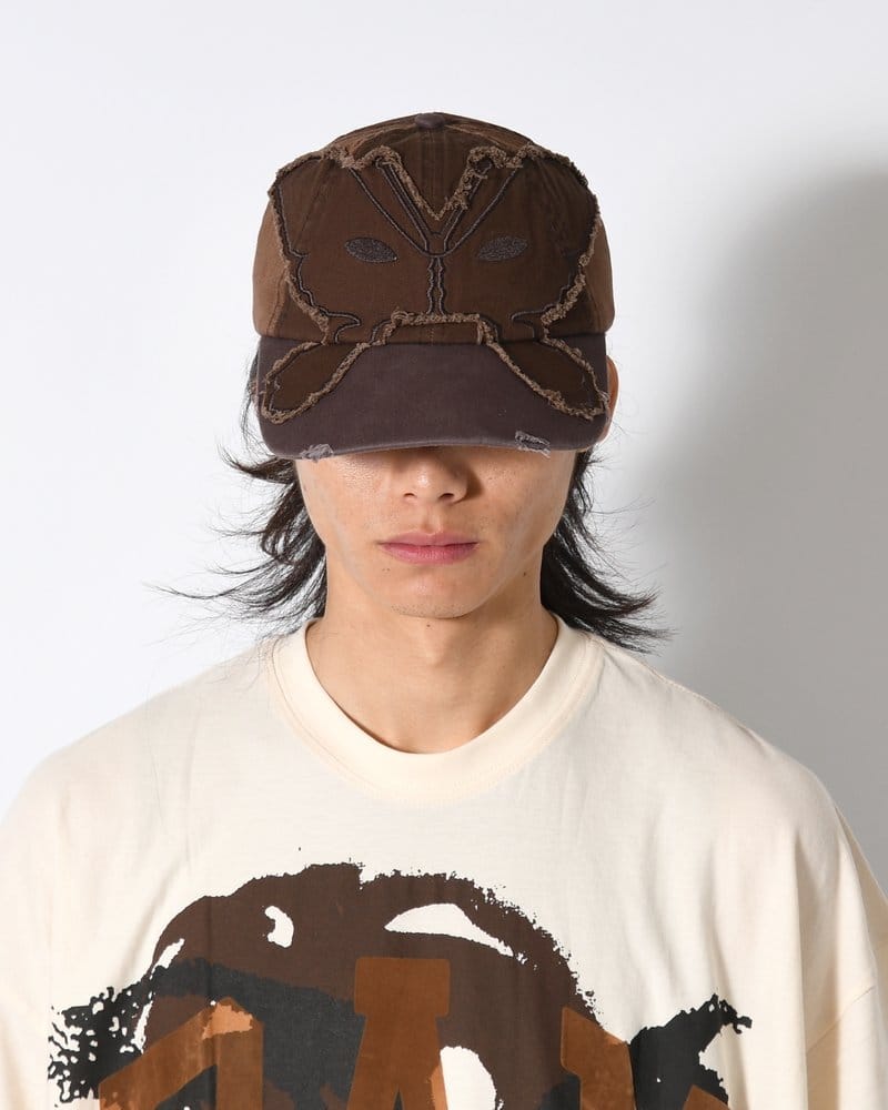 Perks And Mini  ALIEN BUTTERFLY TONAL BASEBALL CAP -BROWN- BROWN ONE SIZE