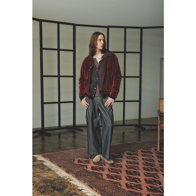 KOOI  VELVETEEN MINIMAL JACKET RED 1