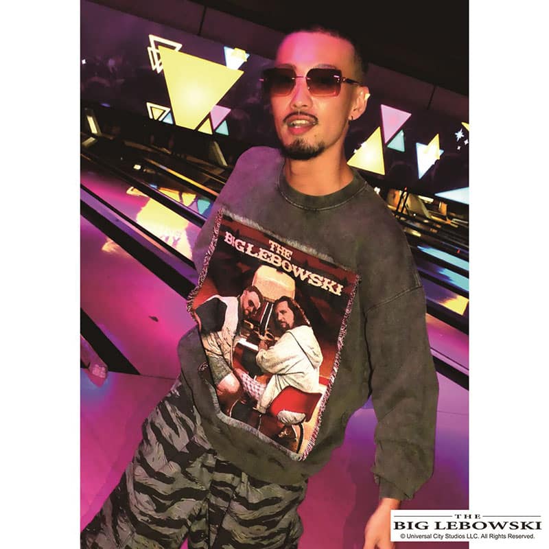 Pretense×THE BIG LEBOWSKI  Bowling Tapestry Sweatshirt -BLACK- BLACK M