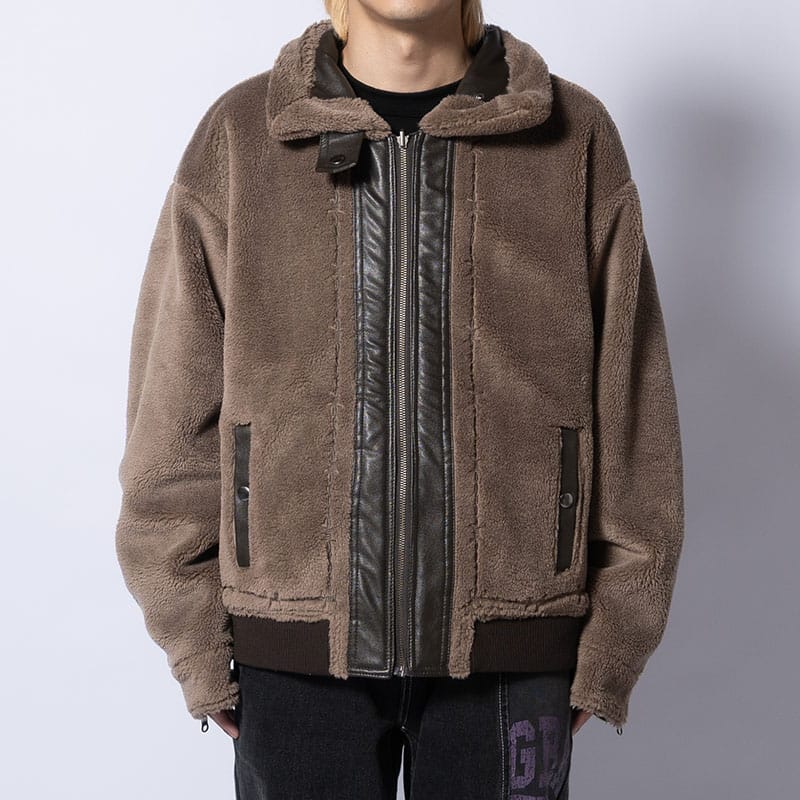 HIGH-GATE  REVERSIBLE FAKE MOUTON CHARCOAL 1