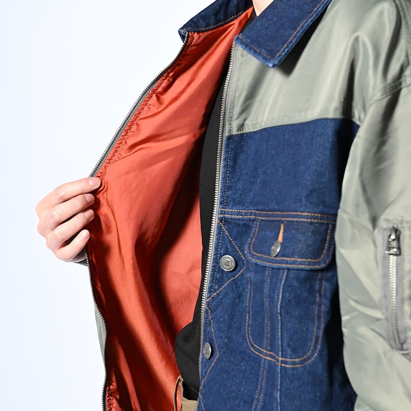 HIGH-GATE  REBUILD MA-1 TRUCKER JACKET INDIGO 1