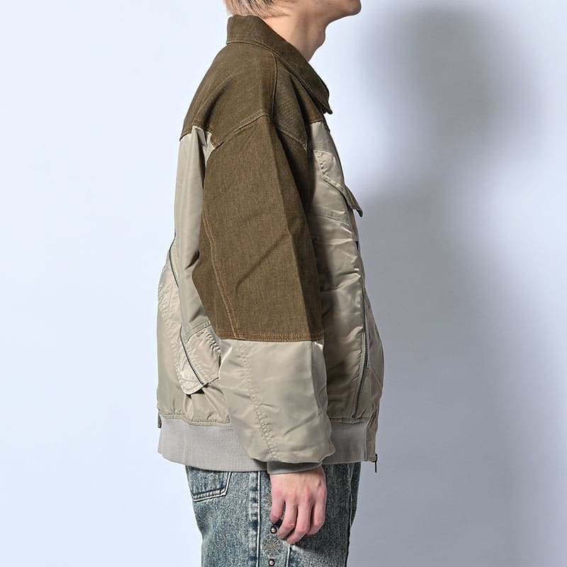 HIGH-GATE  REBUILD MA-1 TRUCKER JACKET KHAKI 1