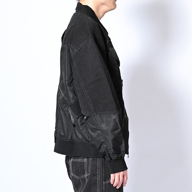 HIGH-GATE  REBUILD MA-1 TRUCKER JACKET BLACK 1