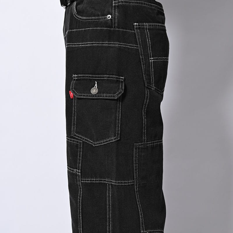 HIGH-GATE  CLUSTERS DENIM PANTS BLACK 1